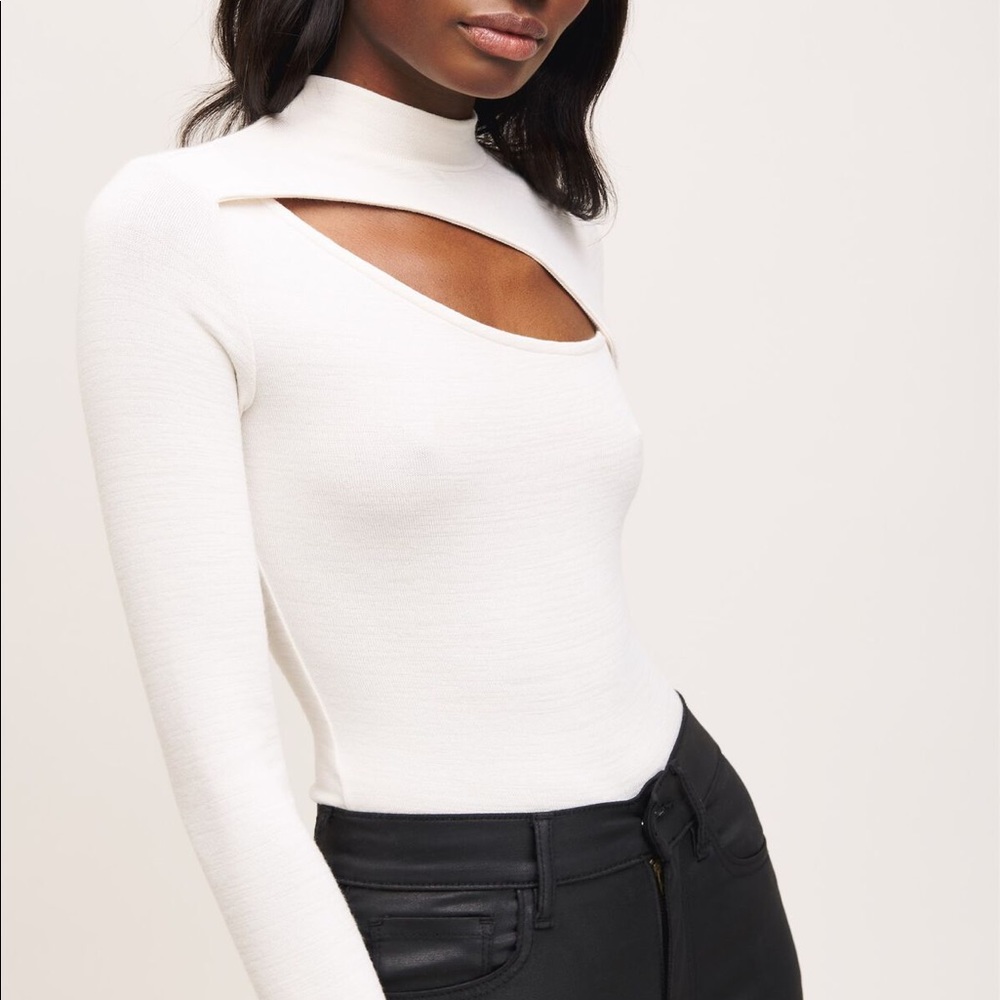Dynamite Cutout Tee in Off-White